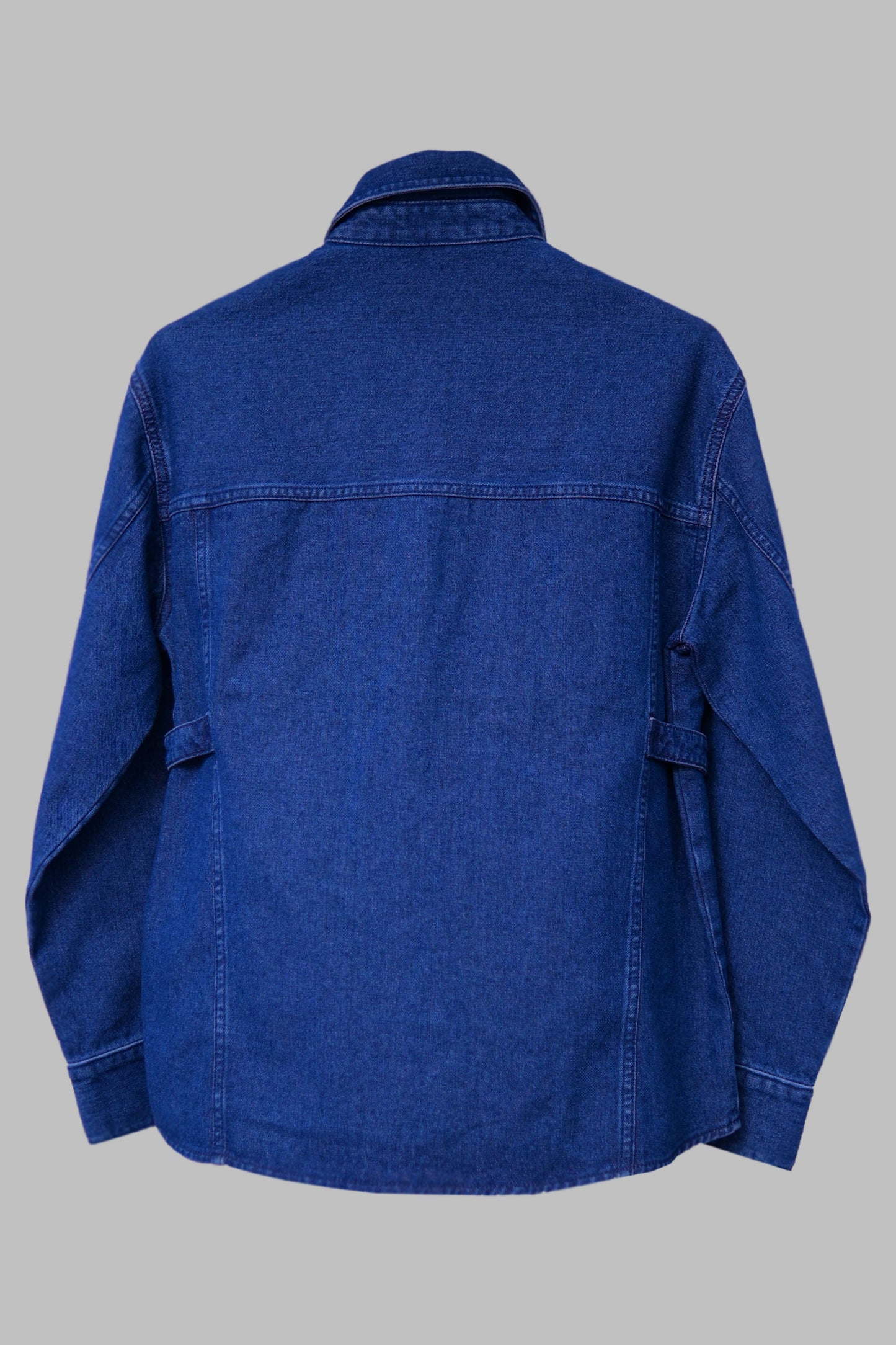 PW Denim Top With Simple Belt - Blue