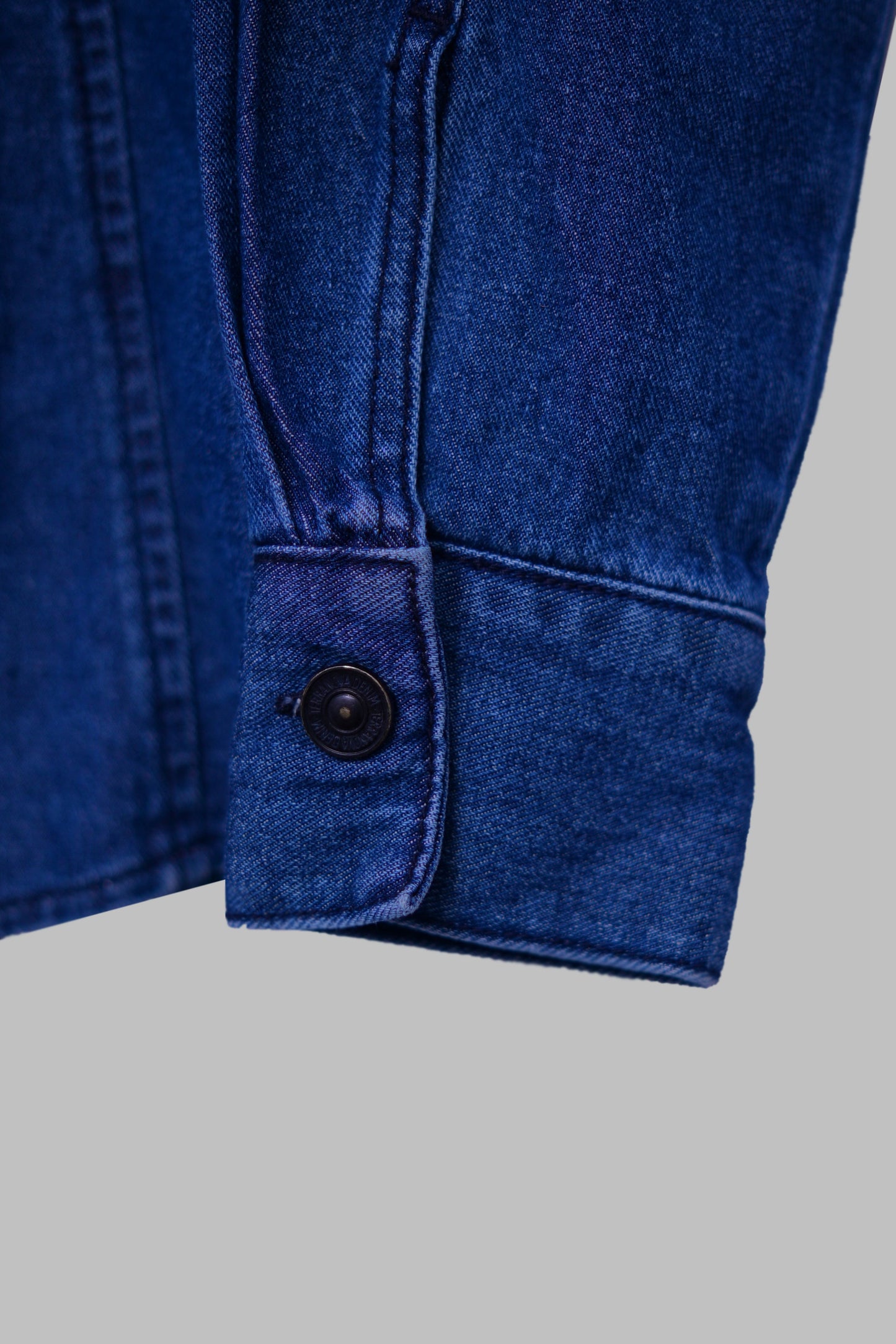 PW Denim Top With Simple Belt - Blue