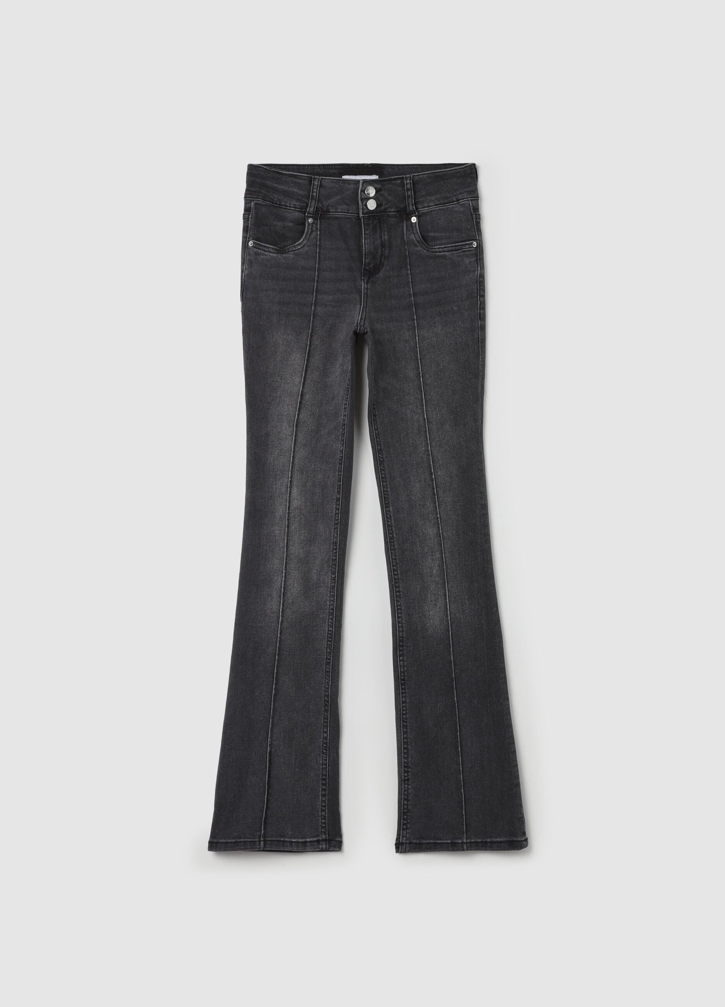 Flare-fit jeans with raised stitching Graphite Grey