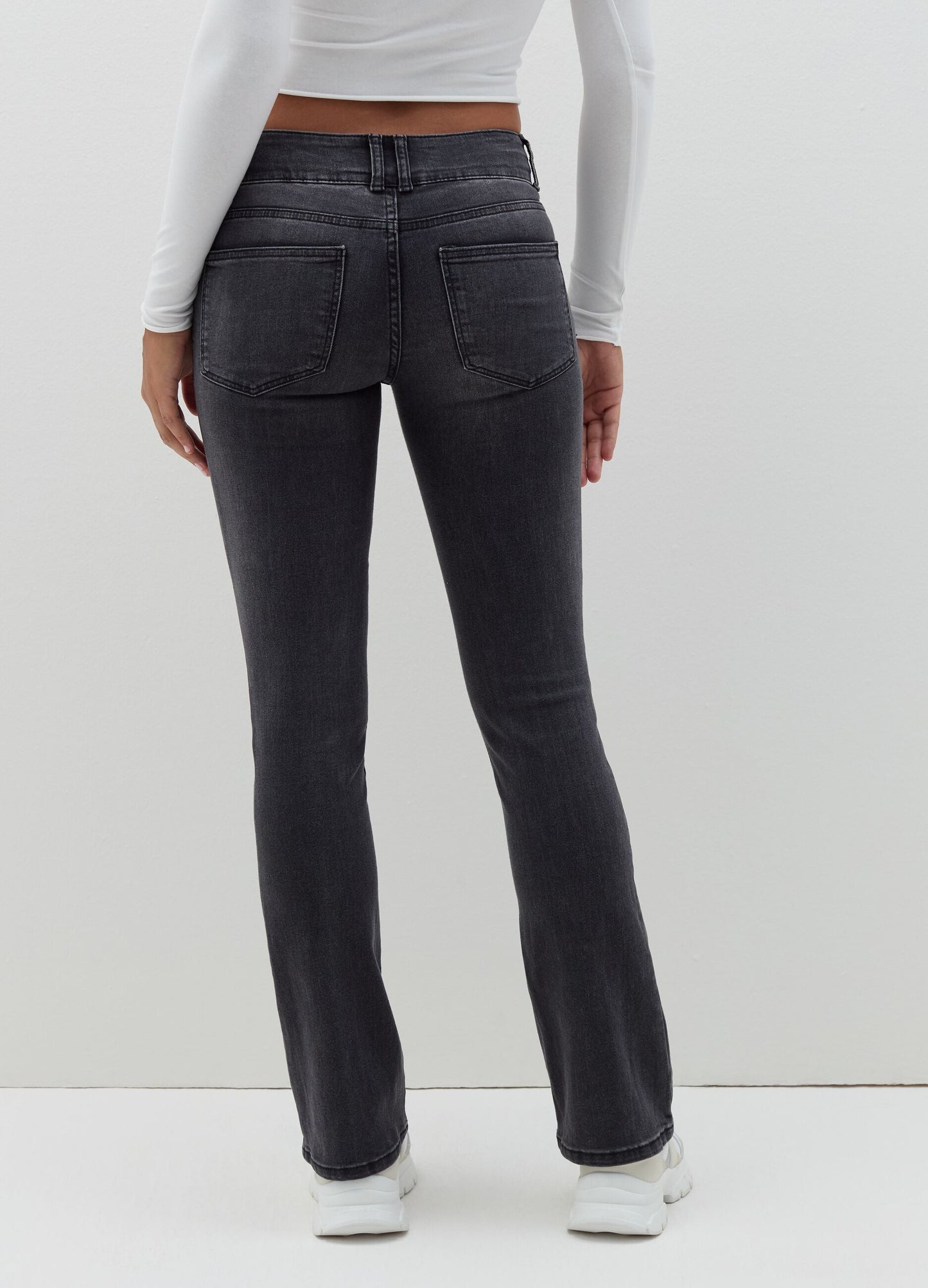 Flare-fit jeans with raised stitching Graphite Grey