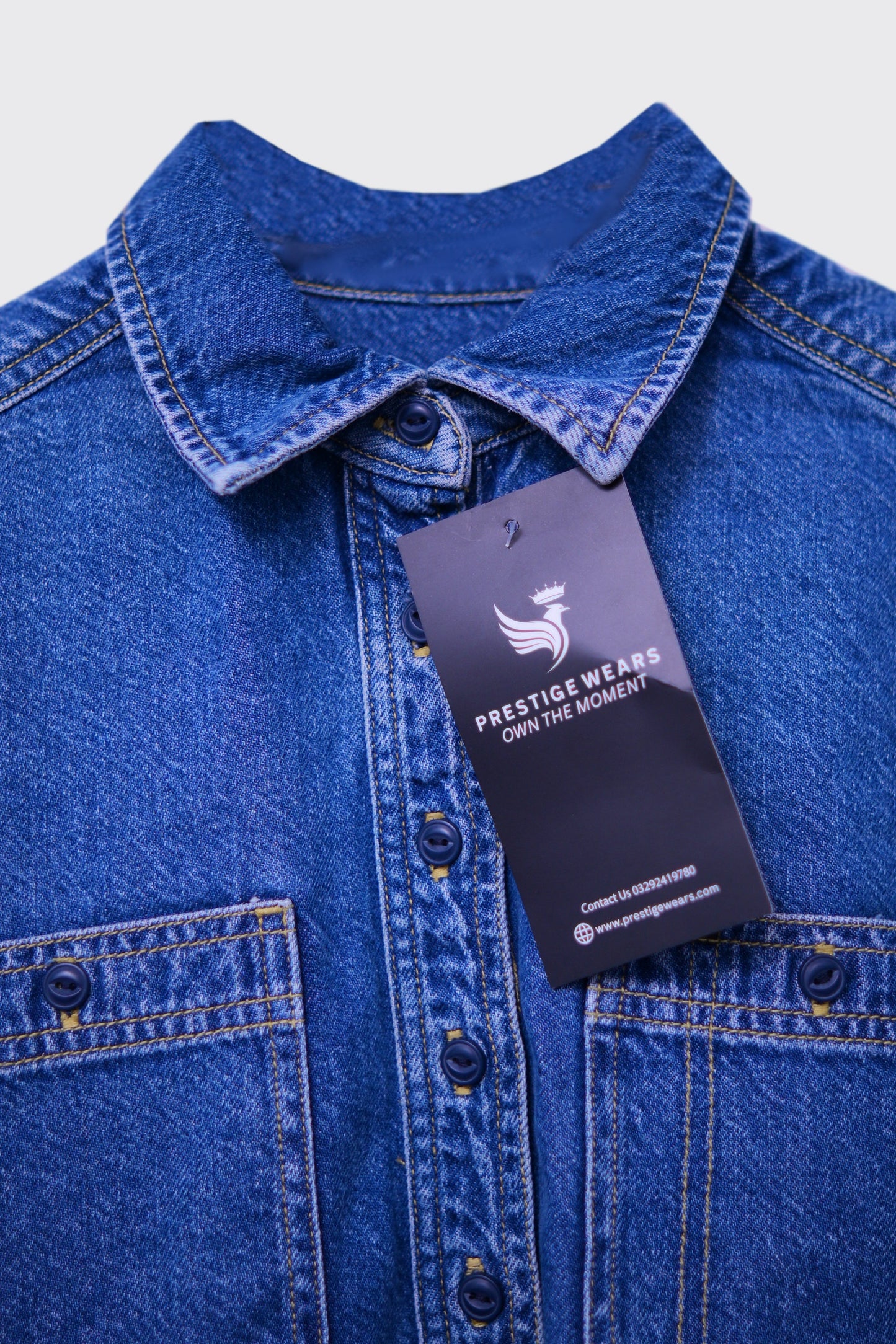 PW Denim Shirt Double Pocket - Blue