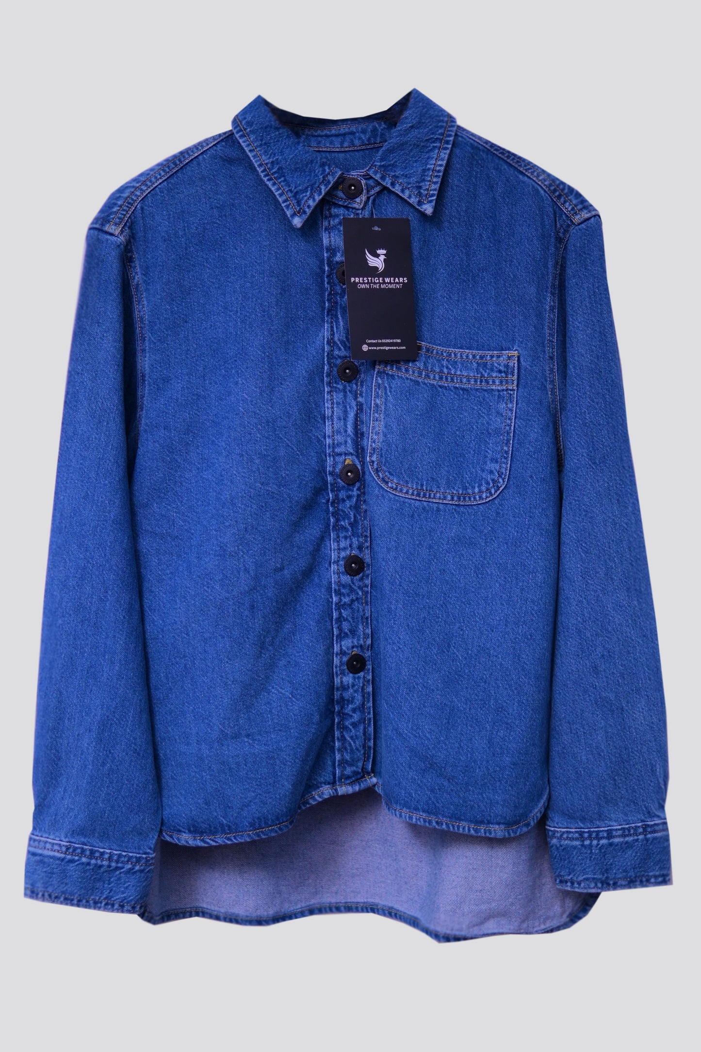 PW Denim Shirt Single Pocket - Blue