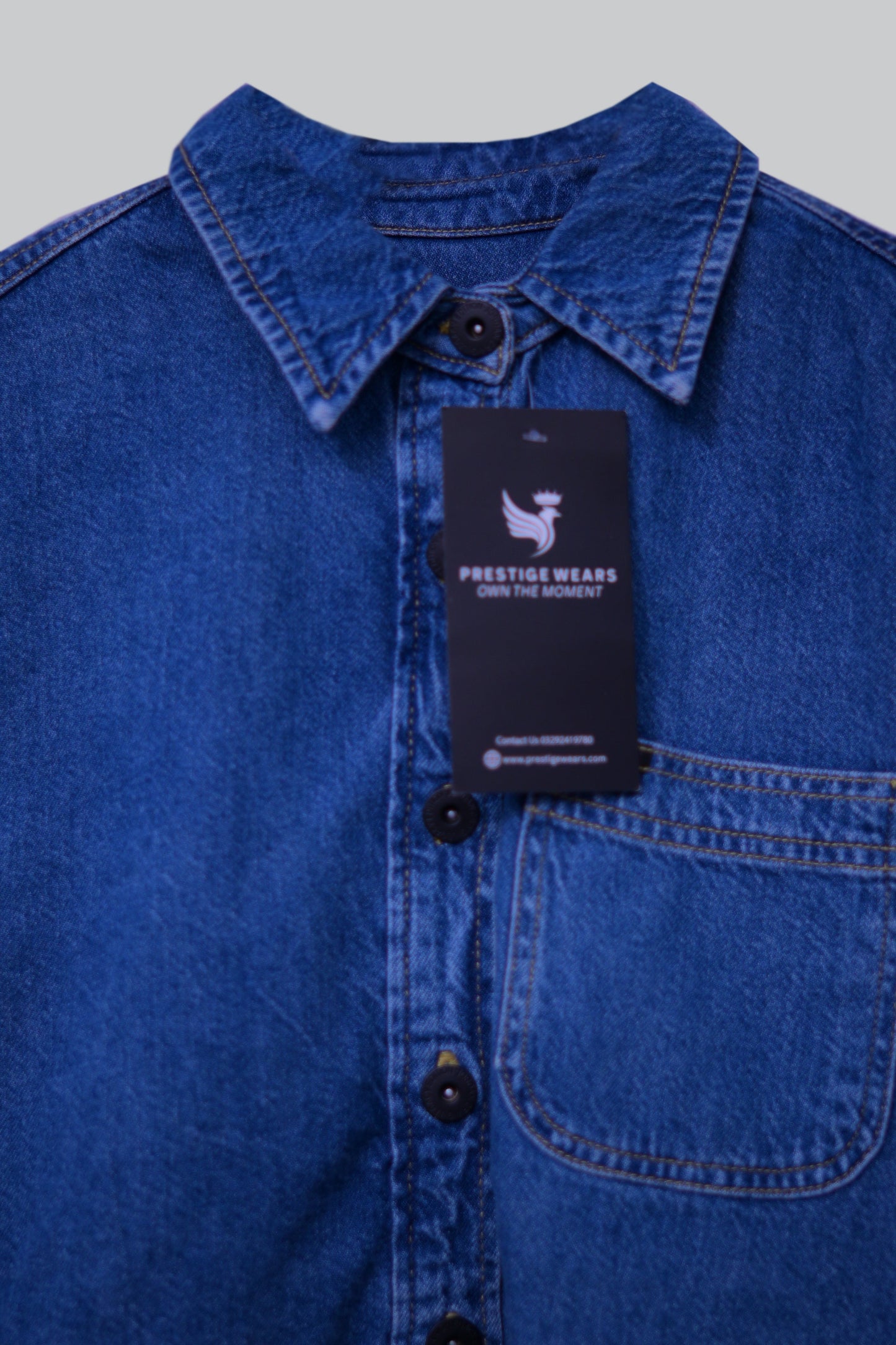 PW Denim Shirt Single Pocket - Blue